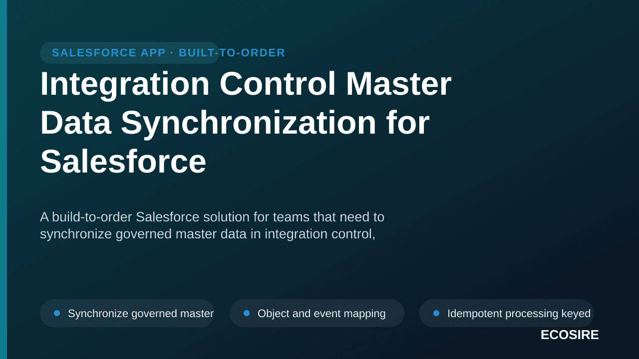 Integration Control Master Data Synchronization for Salesforce