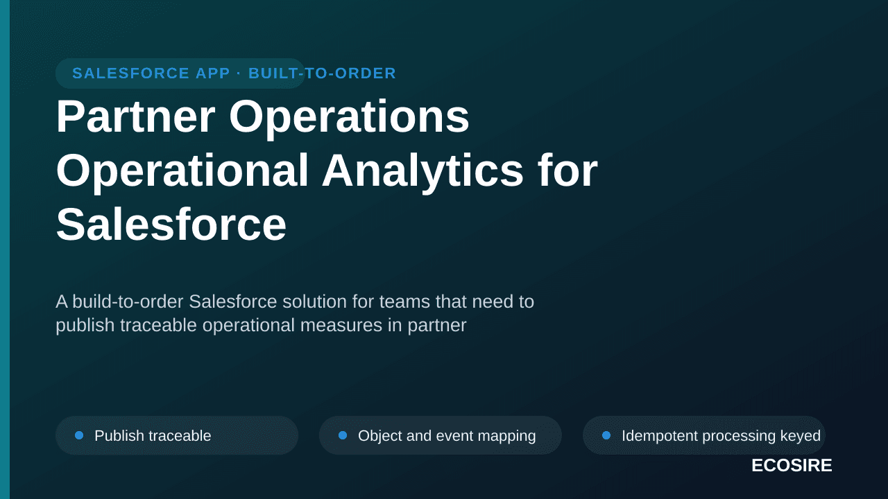 Partner Operations Operational Analytics for Salesforce