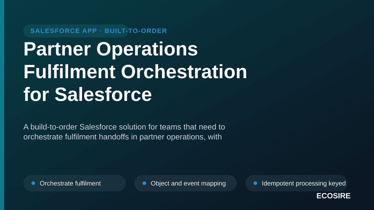 Partner Operations Fulfilment Orchestration for Salesforce — A build-to-order Salesforce solution for teams that need to orch — 1/3