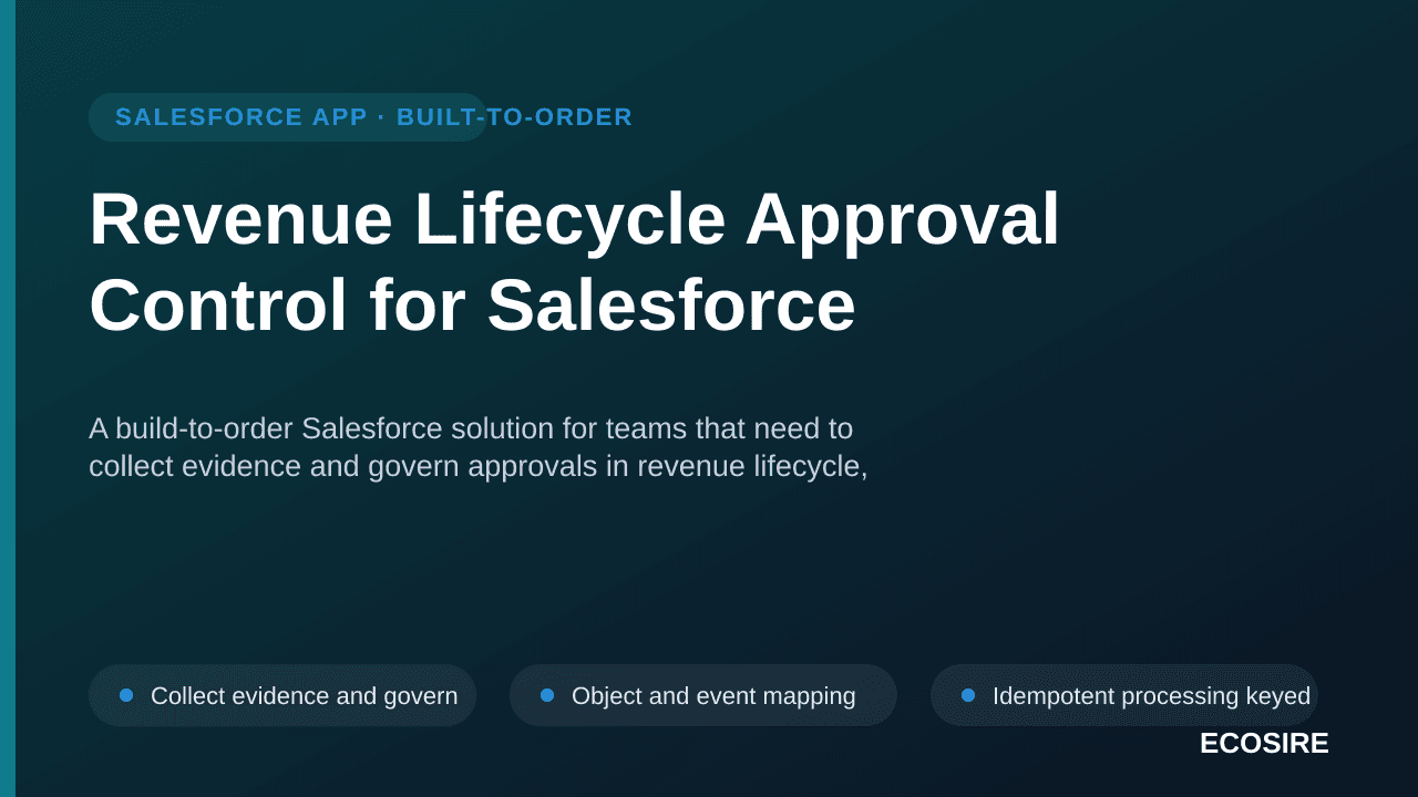 Revenue Lifecycle Approval Control for Salesforce — A build-to-order Salesforce solution for teams that need to collect evide — 1/3