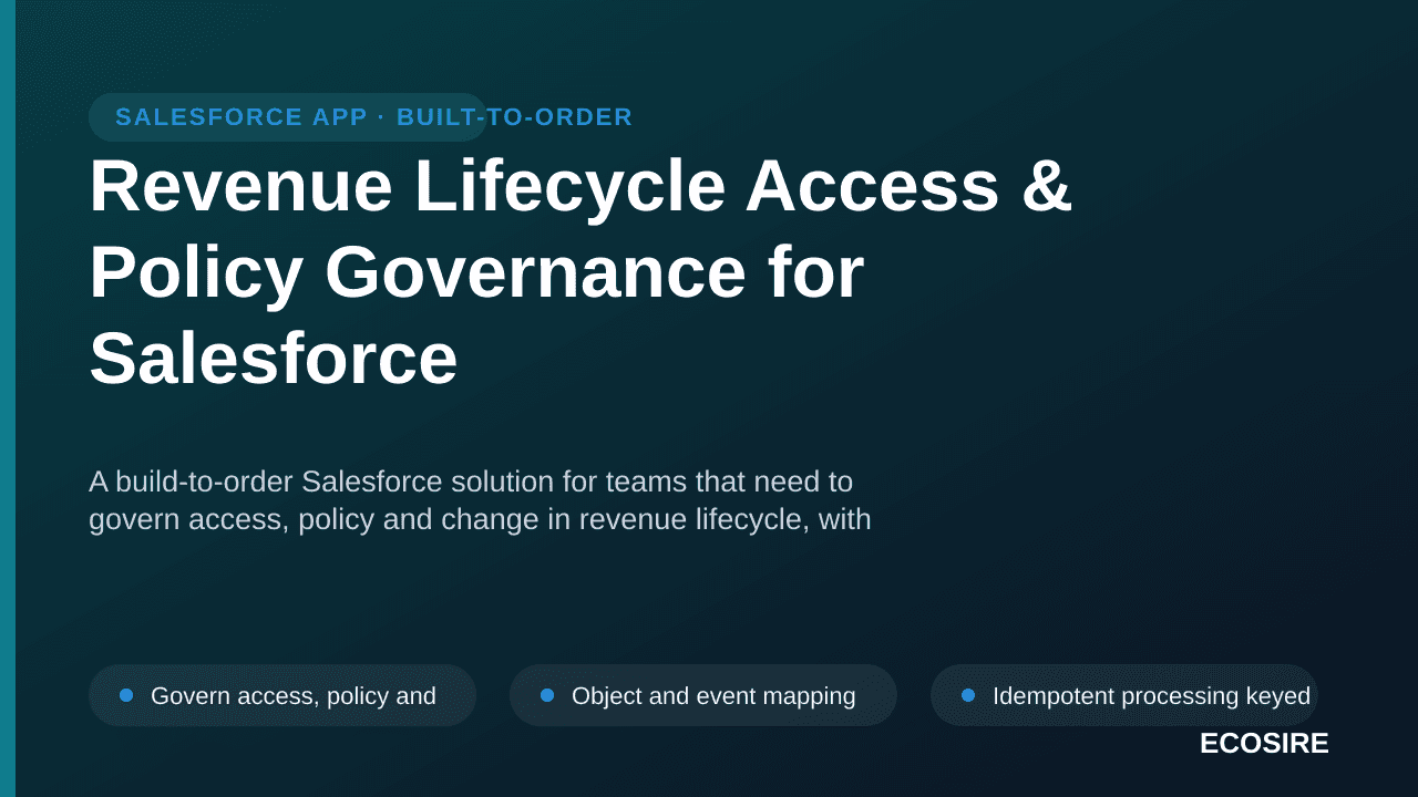 Revenue Lifecycle Access & Policy Governance for Salesforce — A build-to-order Salesforce solution for teams that need to gov — 1/3