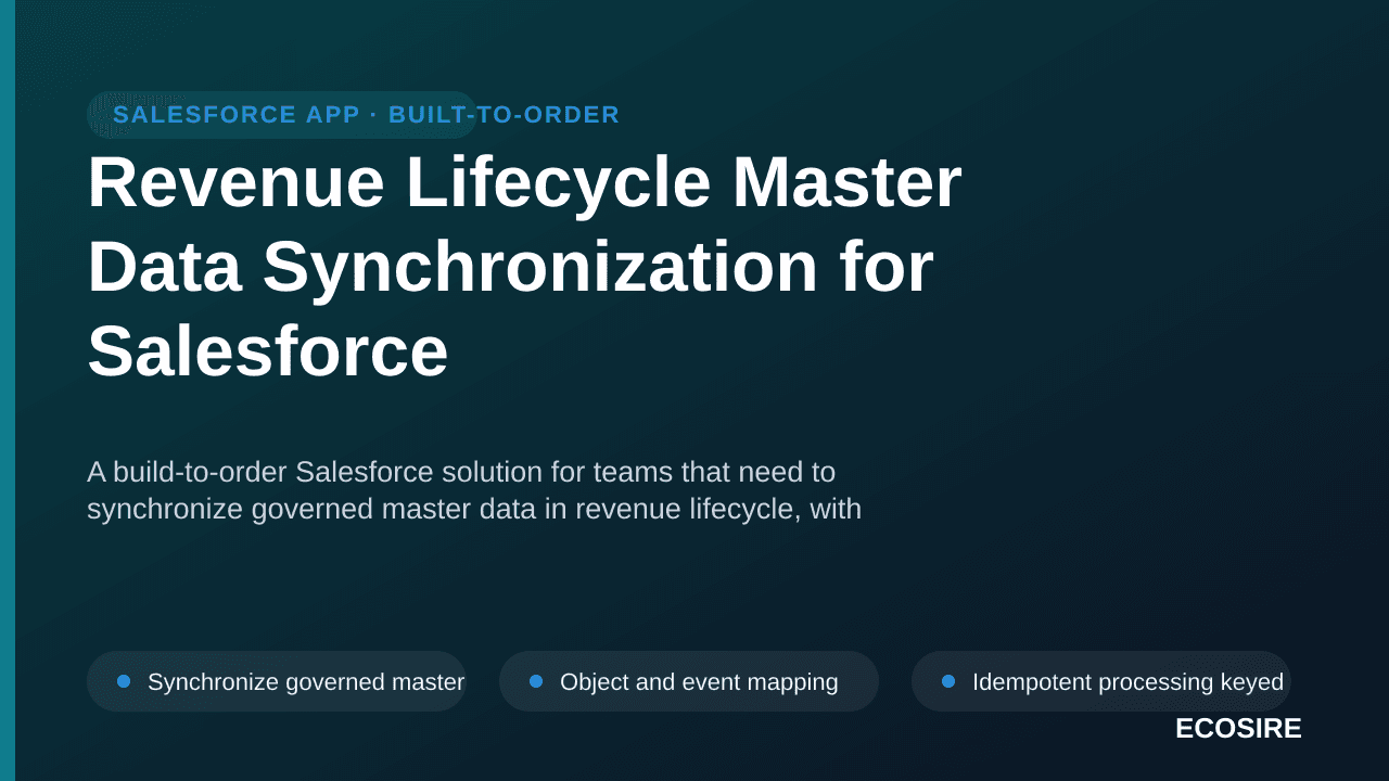 Revenue Lifecycle Master Data Synchronization for Salesforce — A build-to-order Salesforce solution for teams that need to sy — 1/3