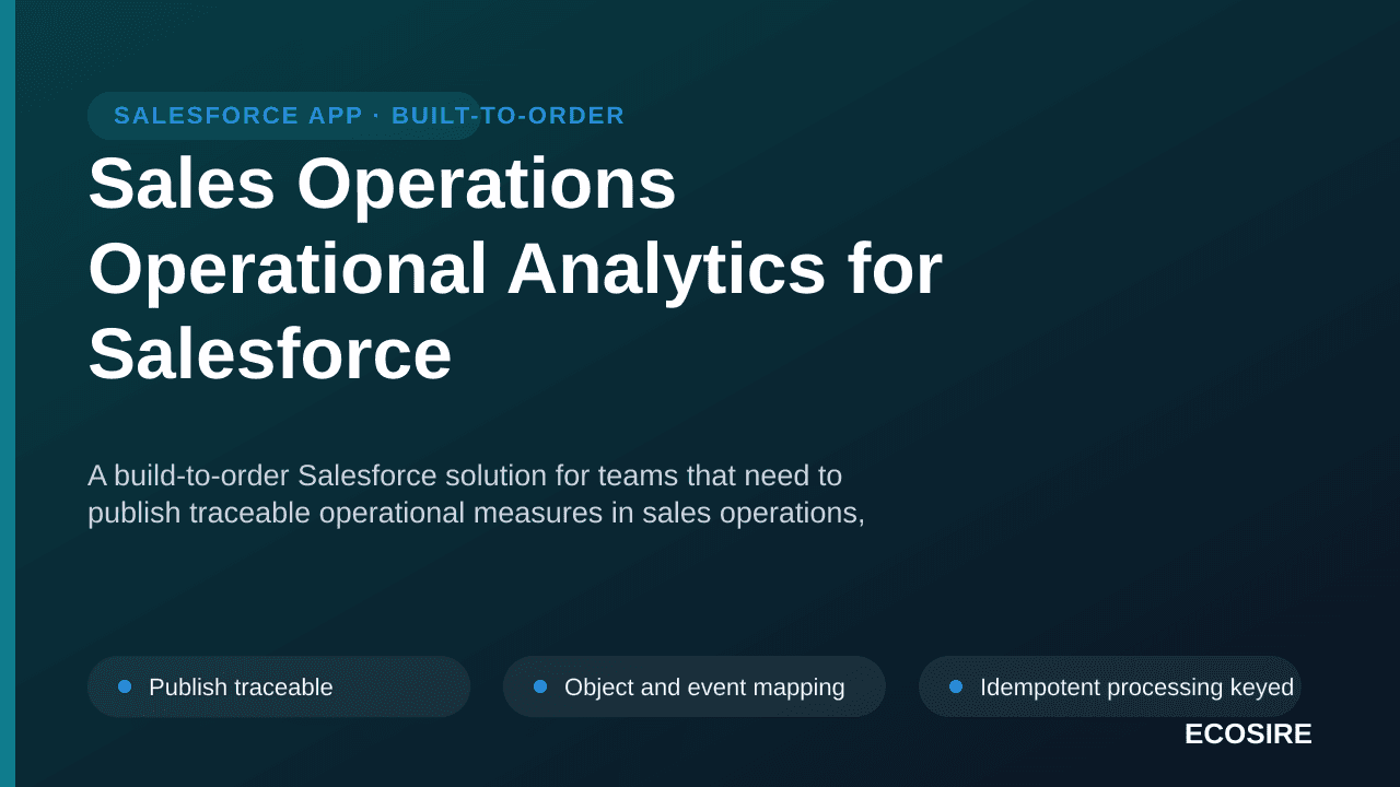 Sales Operations Operational Analytics for Salesforce — A build-to-order Salesforce solution for teams that need to publish t — 1/3
