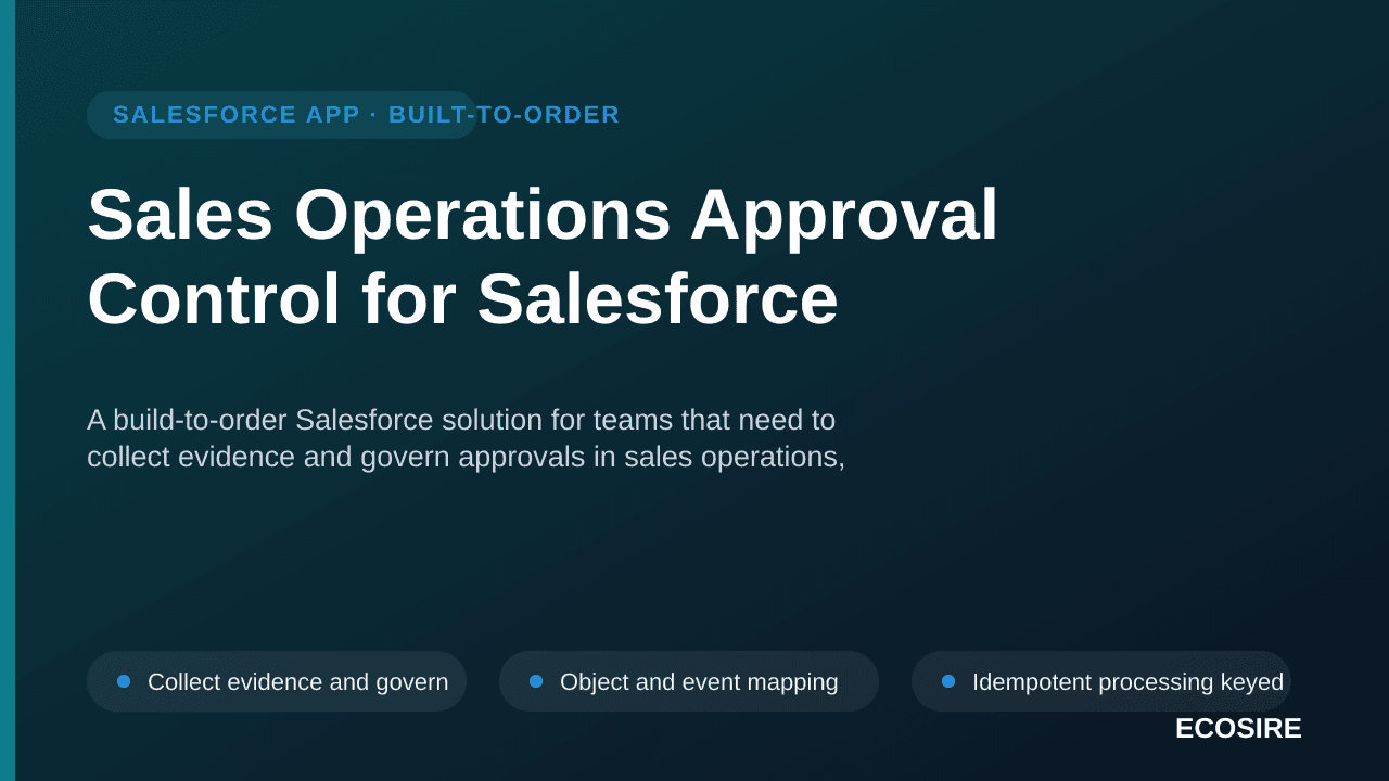 Sales Operations Approval Control for Salesforce — A build-to-order Salesforce solution for teams that need to collect eviden — 1/3