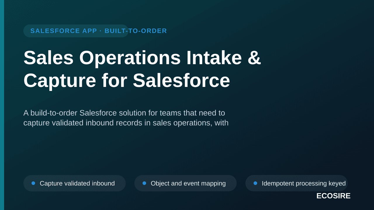 Sales Operations Intake & Capture for Salesforce