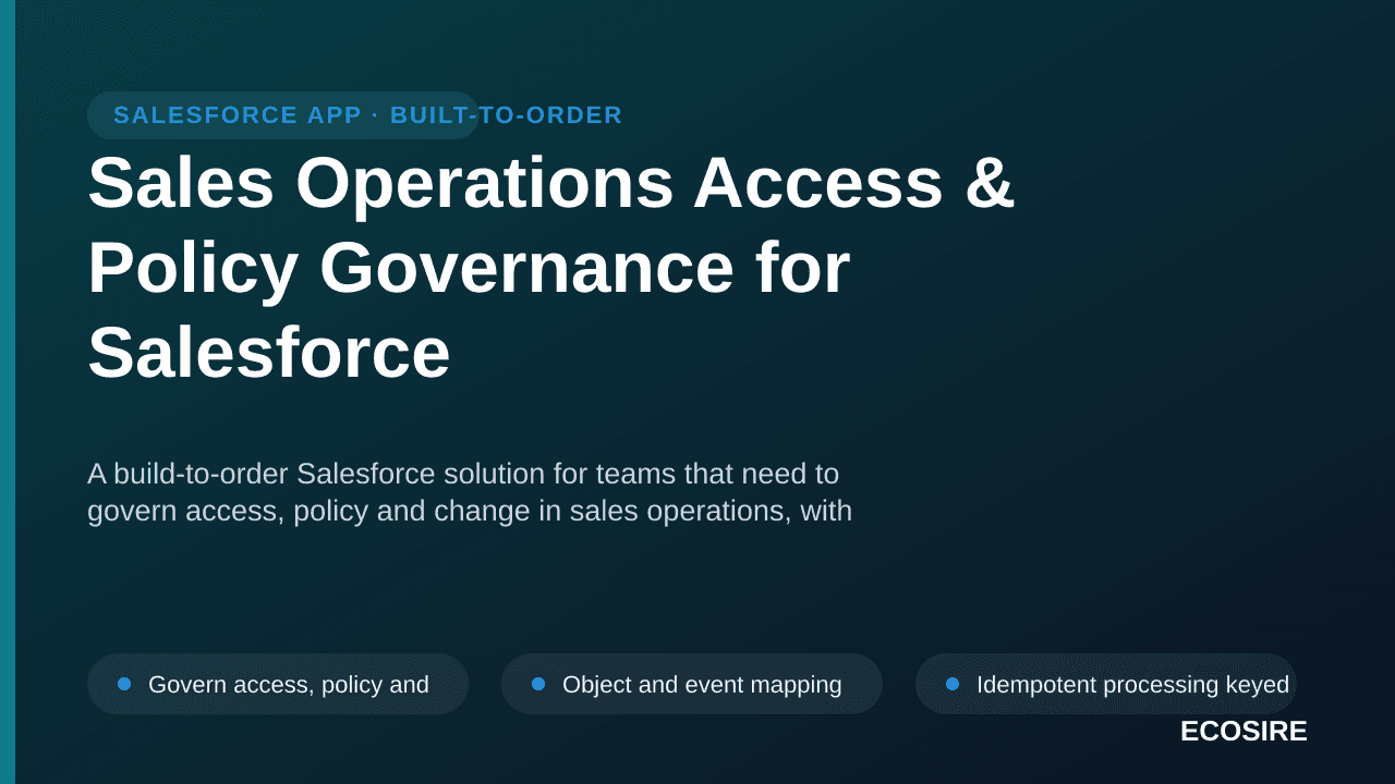 Sales Operations Access & Policy Governance for Salesforce — A build-to-order Salesforce solution for teams that need to gove — 1/3