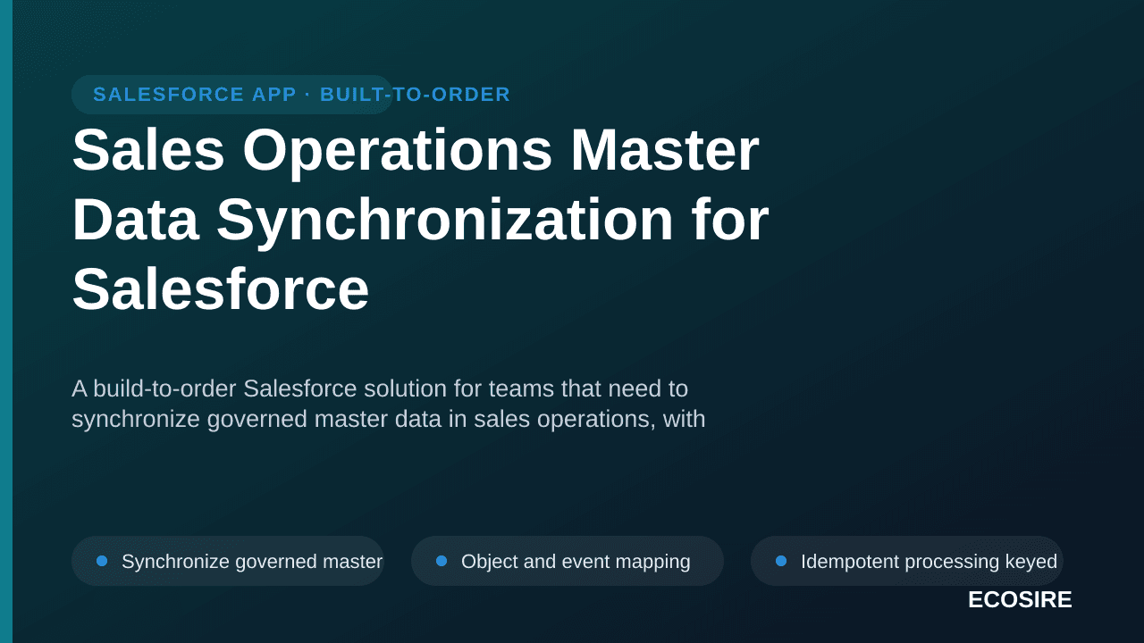 Sales Operations Master Data Synchronization for Salesforce