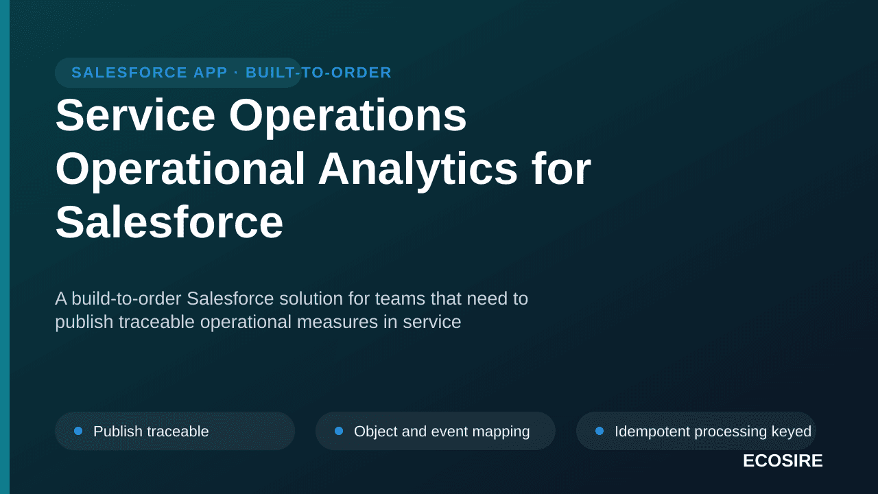 Service Operations Operational Analytics for Salesforce — A build-to-order Salesforce solution for teams that need to publish — 1/3