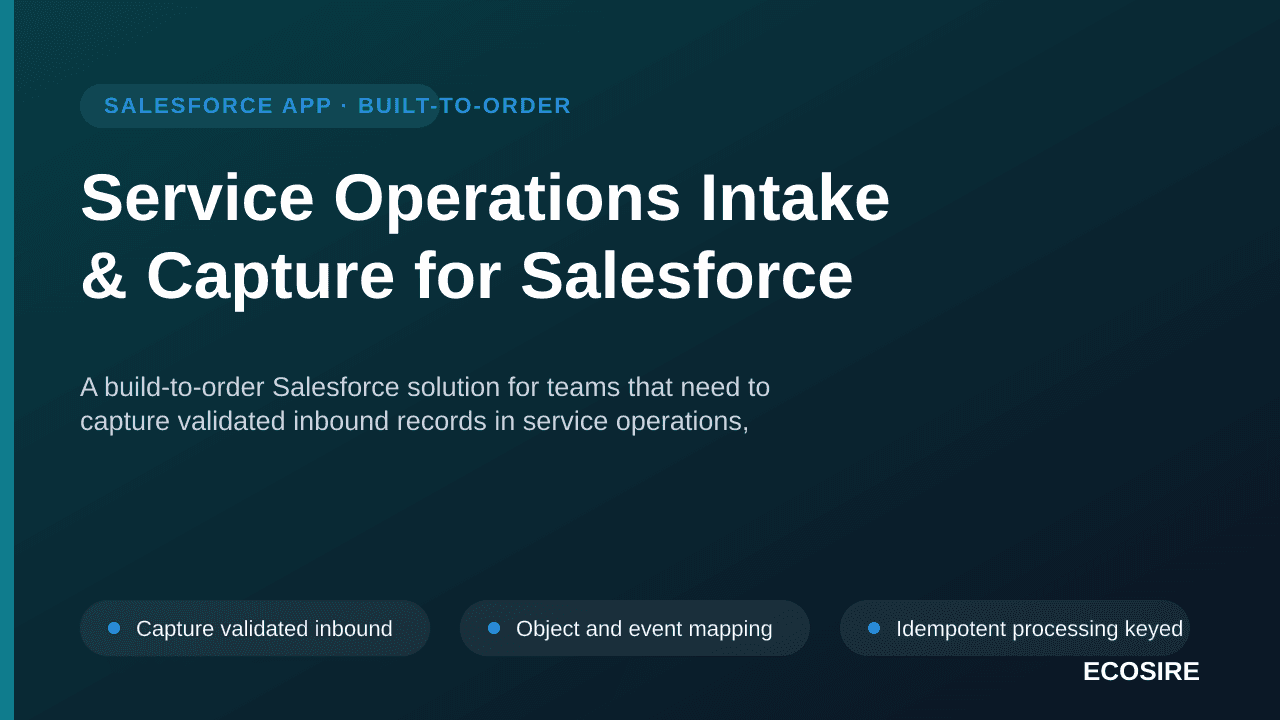 Service Operations Intake & Capture for Salesforce