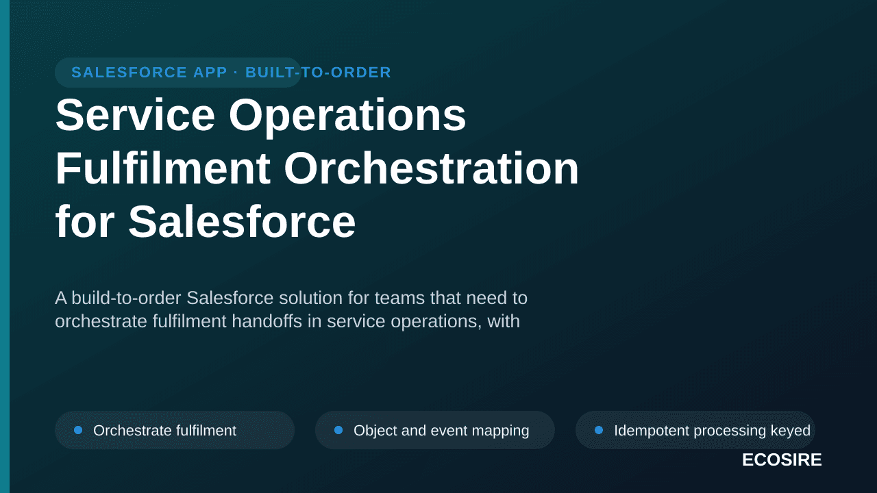 Service Operations Fulfilment Orchestration for Salesforce — A build-to-order Salesforce solution for teams that need to orch — 1/3