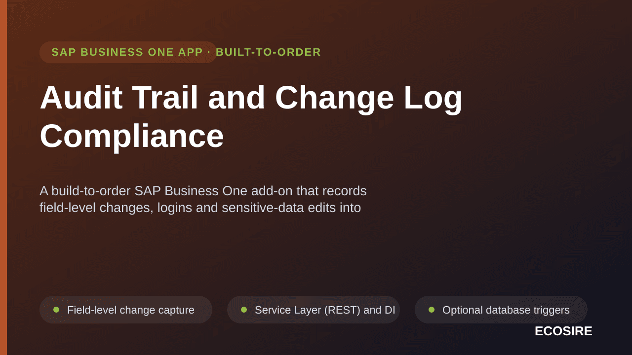 Audit Trail and Change Log Compliance