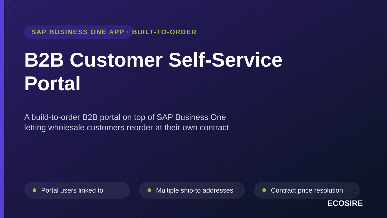 B2B Customer Self-Service Portal
