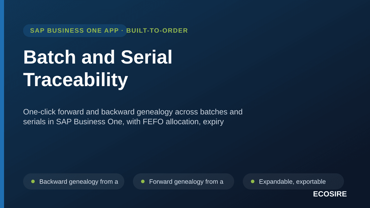 Batch and Serial Traceability
