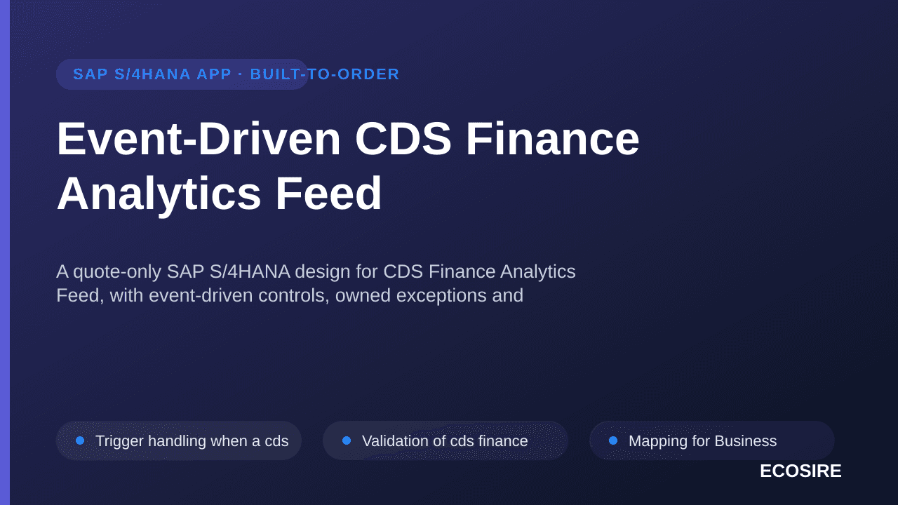 Event-Driven CDS Finance Analytics Feed