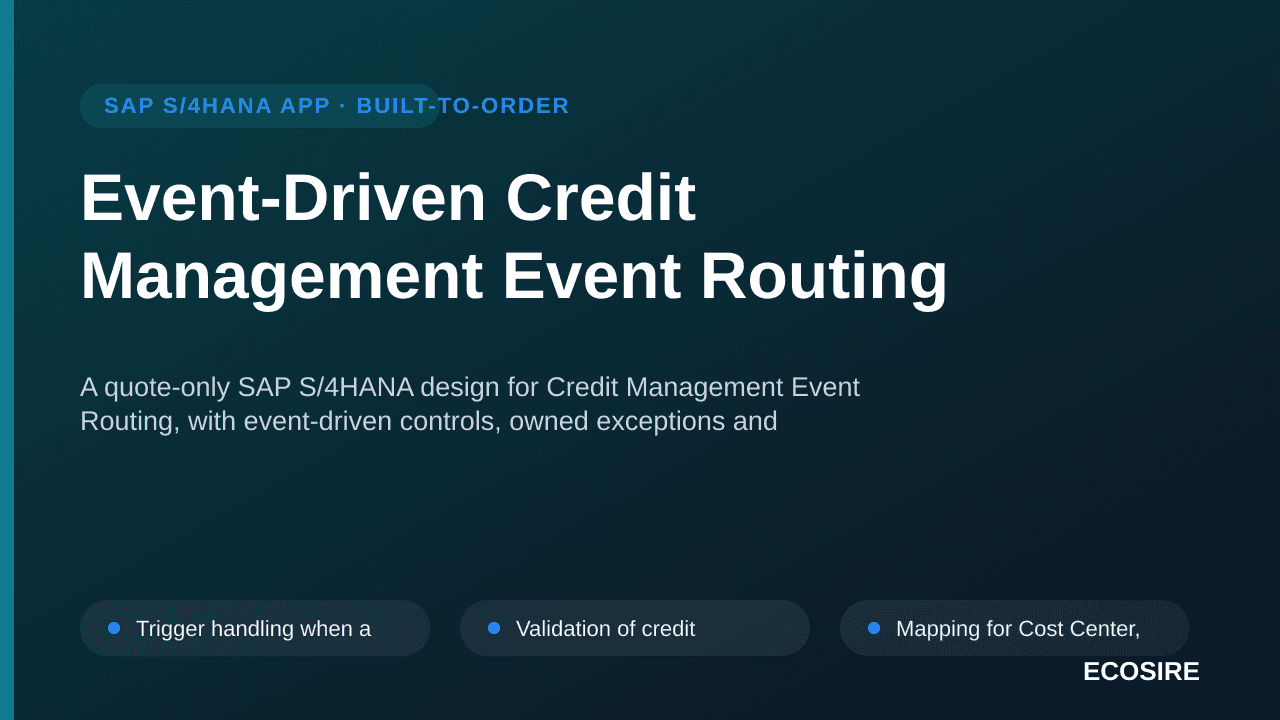 Event-Driven Credit Management Event Routing