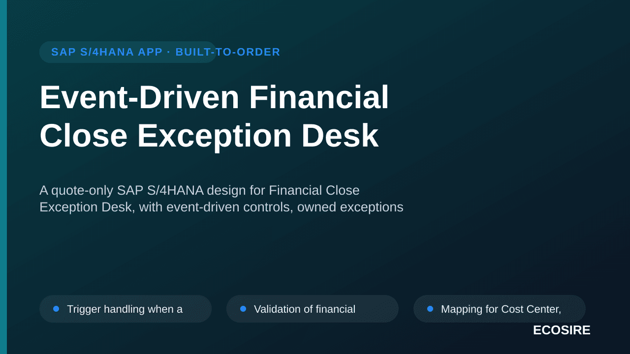 Event-Driven Financial Close Exception Desk