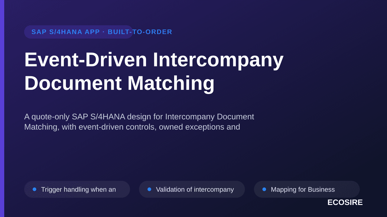 Event-Driven Intercompany Document Matching