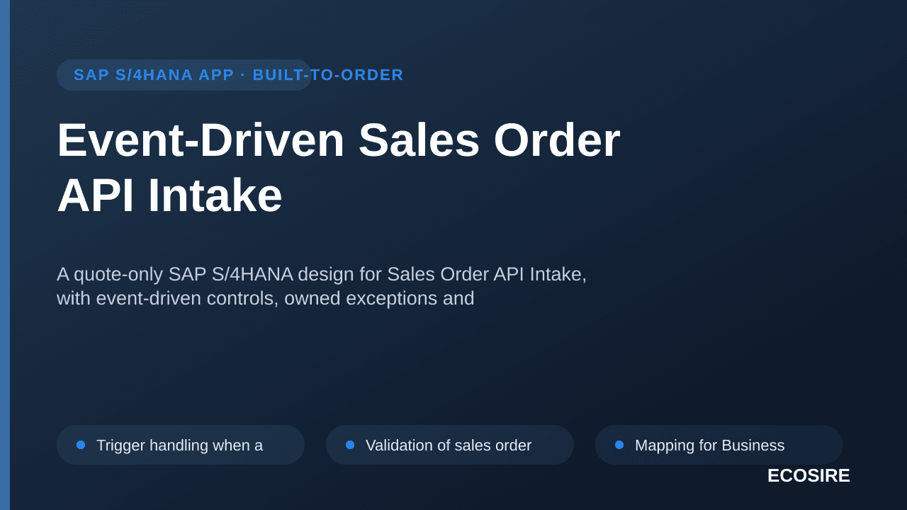 Event-Driven Sales Order API Intake
