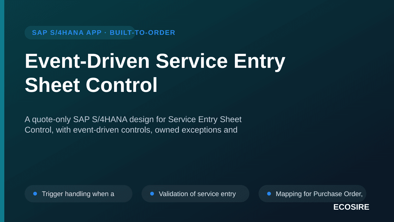 Event-Driven Service Entry Sheet Control