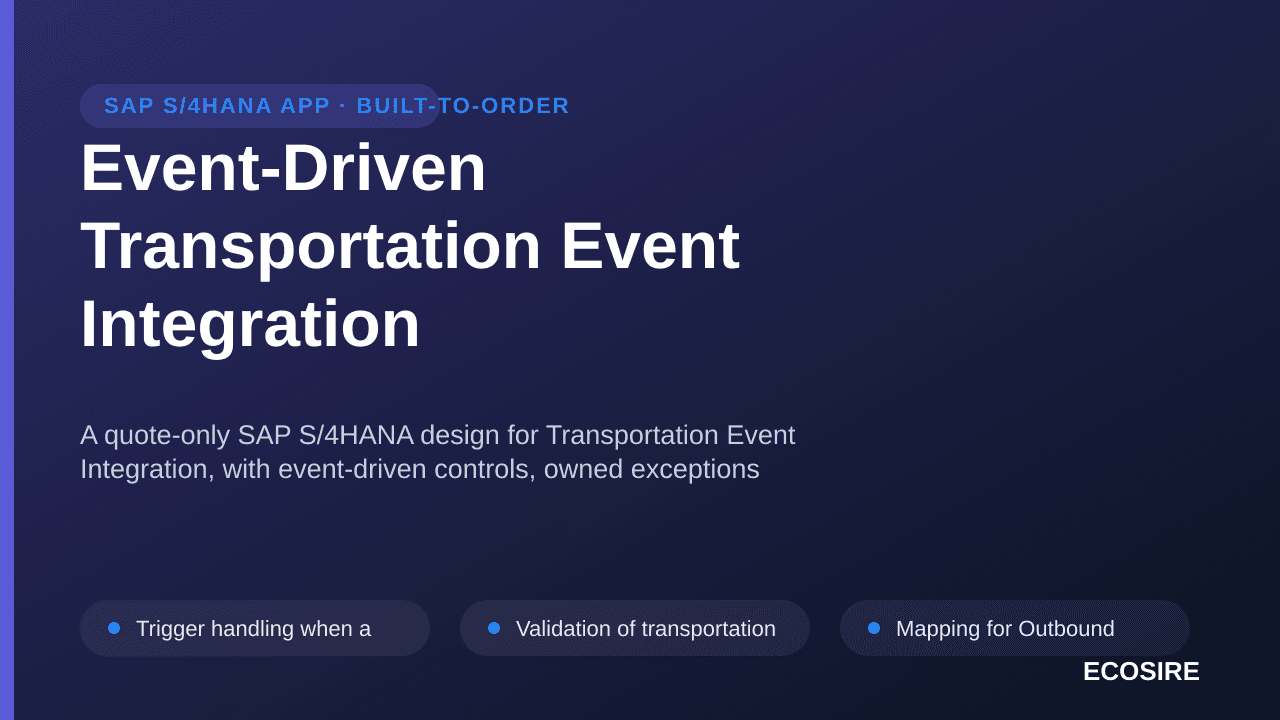 Event-Driven Transportation Event Integration