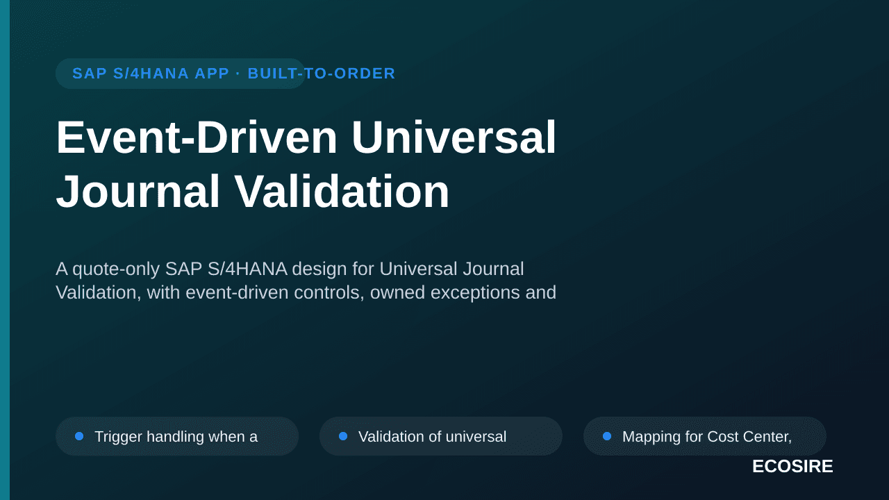 Event-Driven Universal Journal Validation — A quote-only SAP S/4HANA design for Universal Journal Validation, with event-driv — 1/3