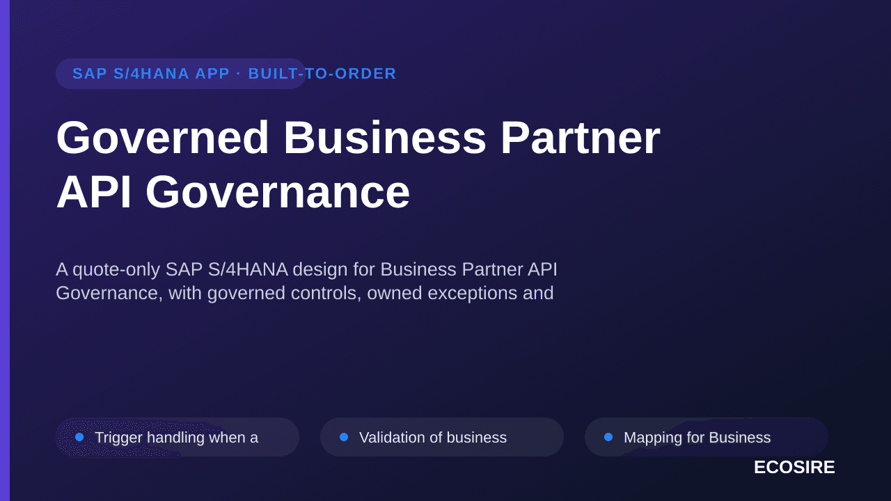 Governed Business Partner API Governance