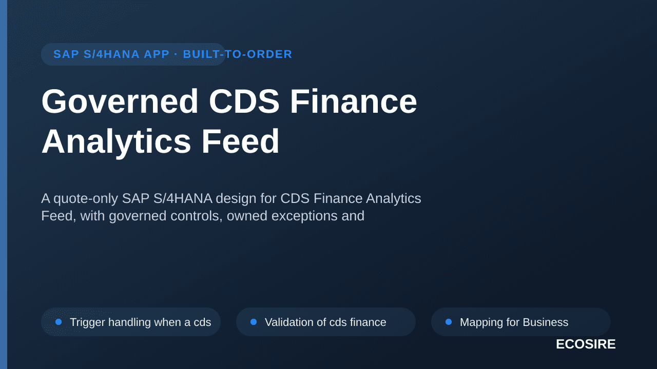 Governed CDS Finance Analytics Feed