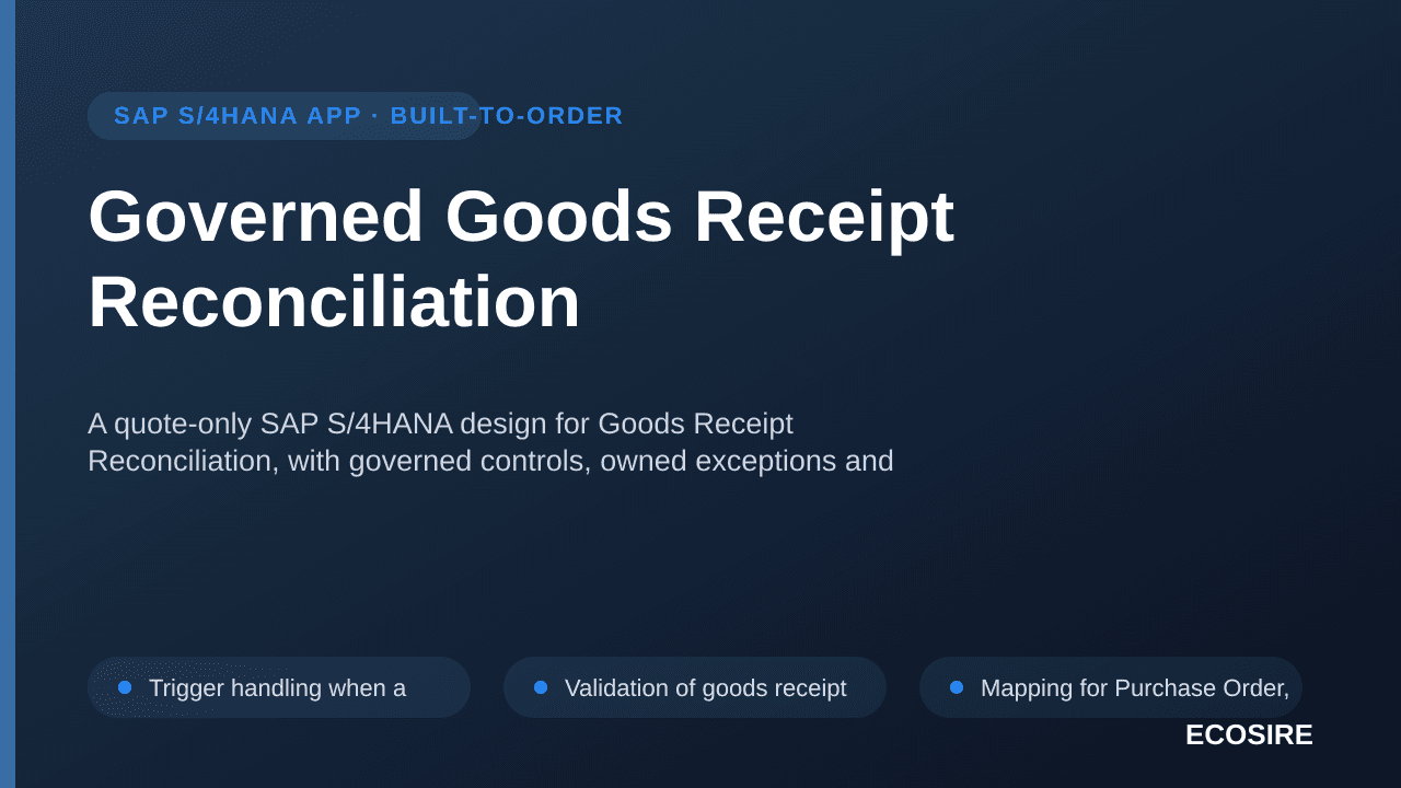 Governed Goods Receipt Reconciliation