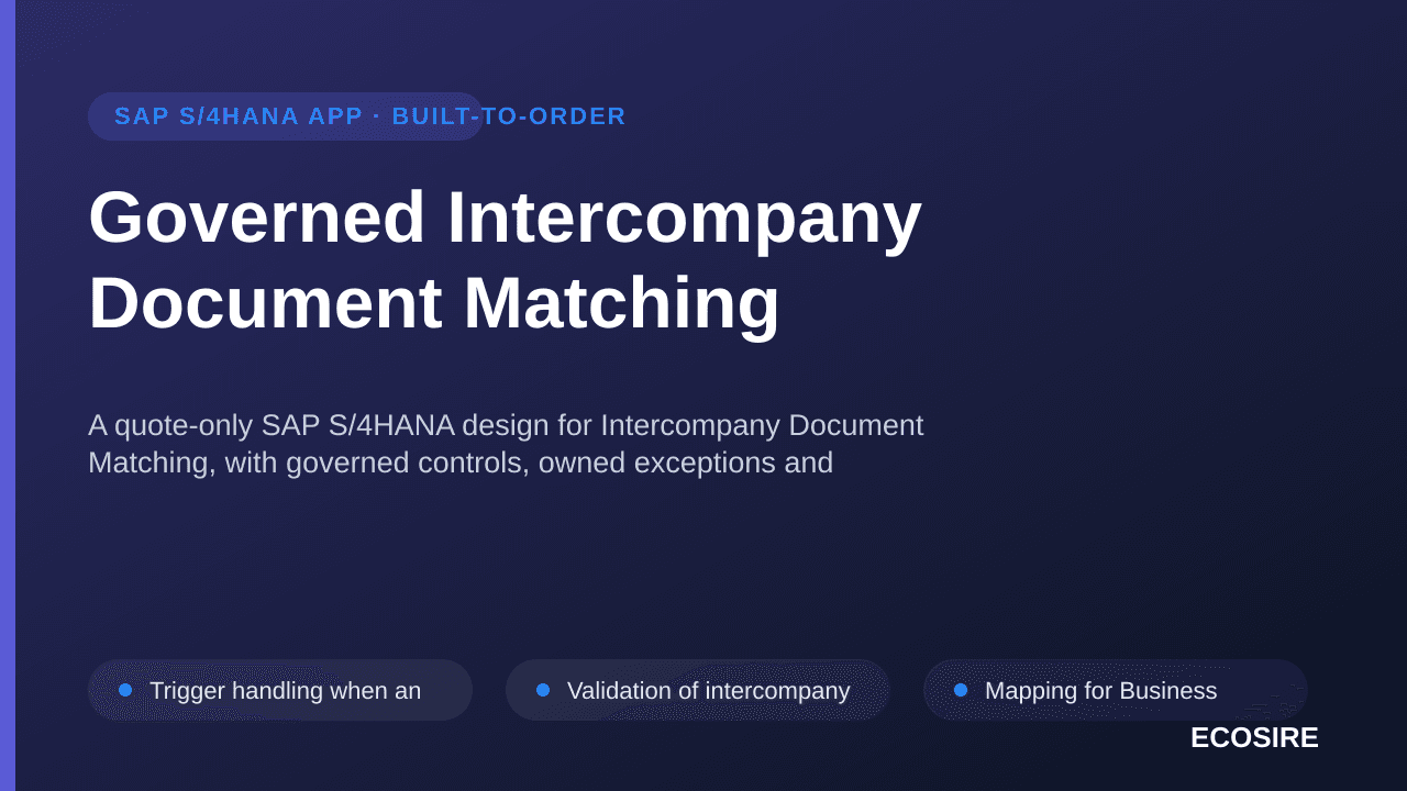 Governed Intercompany Document Matching