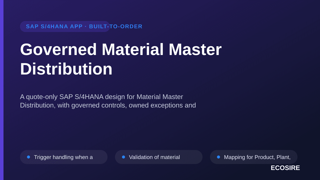 Governed Material Master Distribution