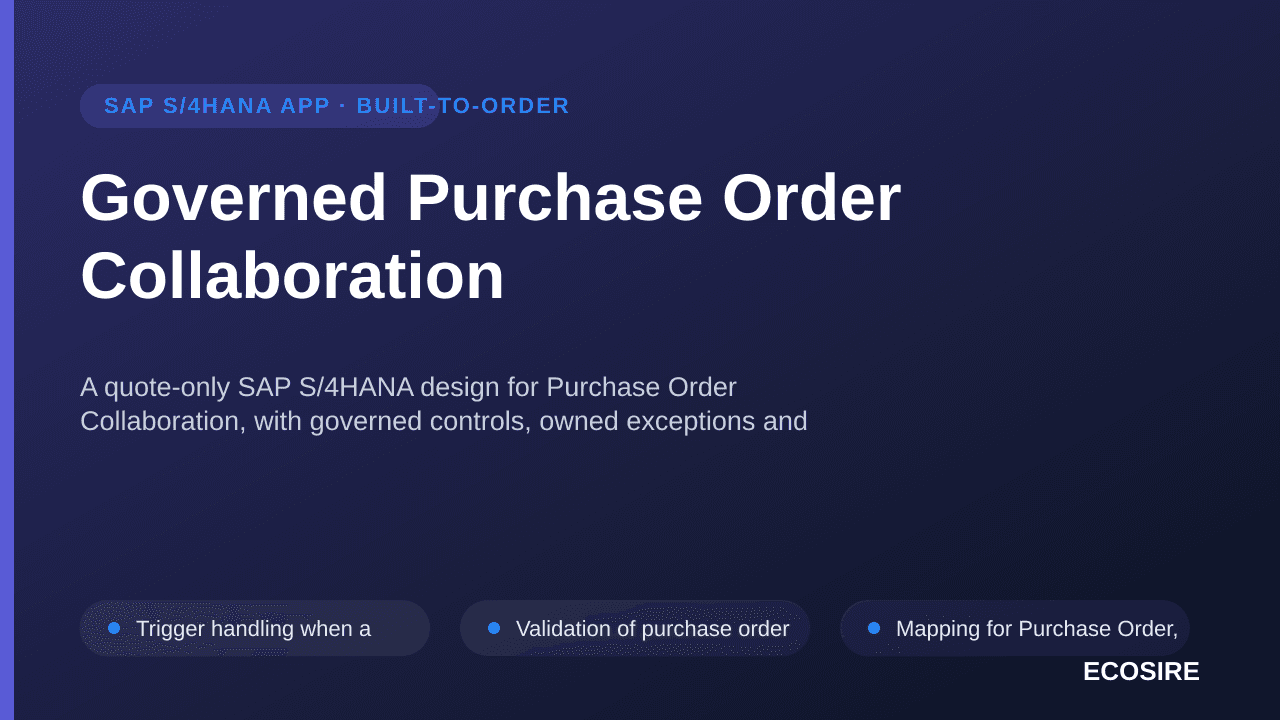 Governed Purchase Order Collaboration