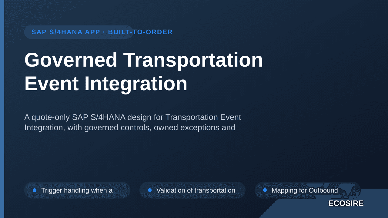 Governed Transportation Event Integration