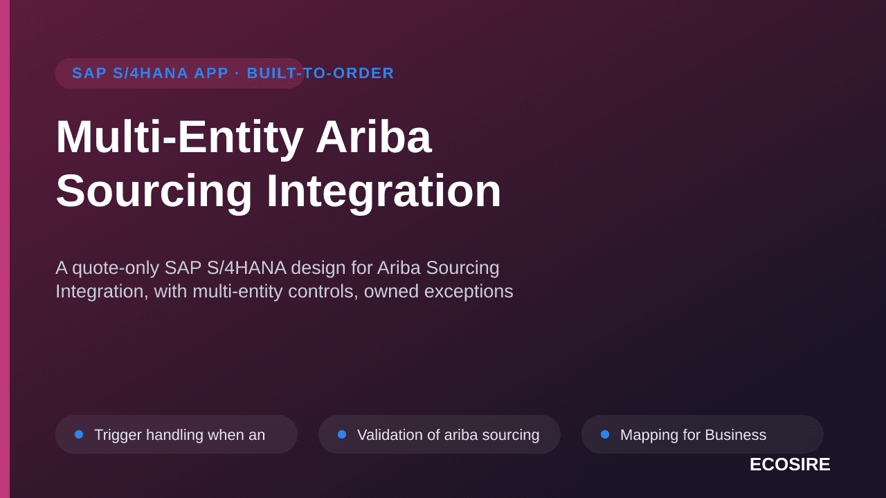 Multi-Entity Ariba Sourcing Integration