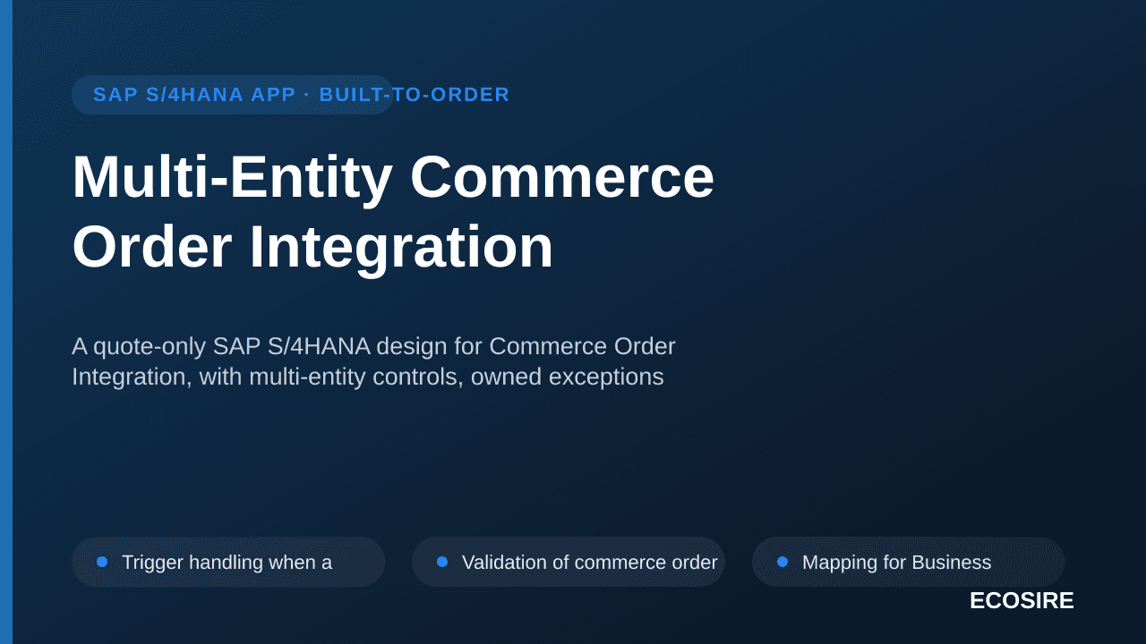 Multi-Entity Commerce Order Integration — A quote-only SAP S/4HANA design for Commerce Order Integration, with multi-entity c — 1/3