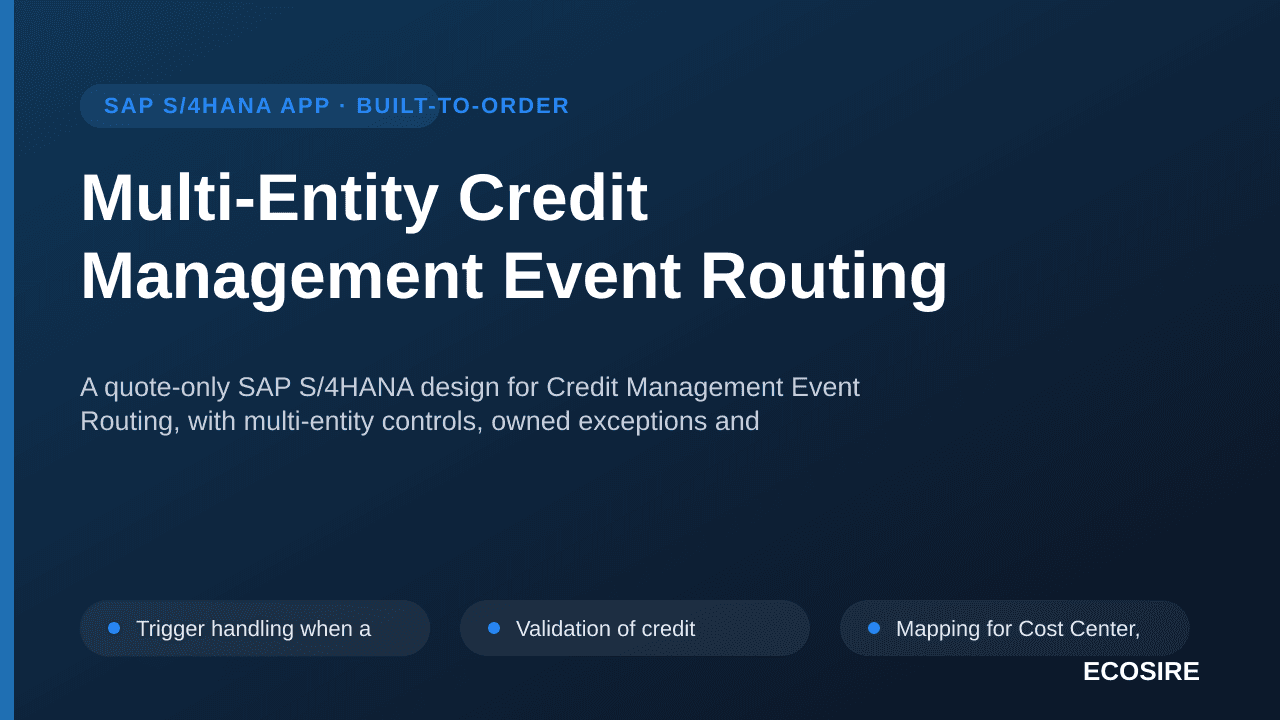 Multi-Entity Credit Management Event Routing