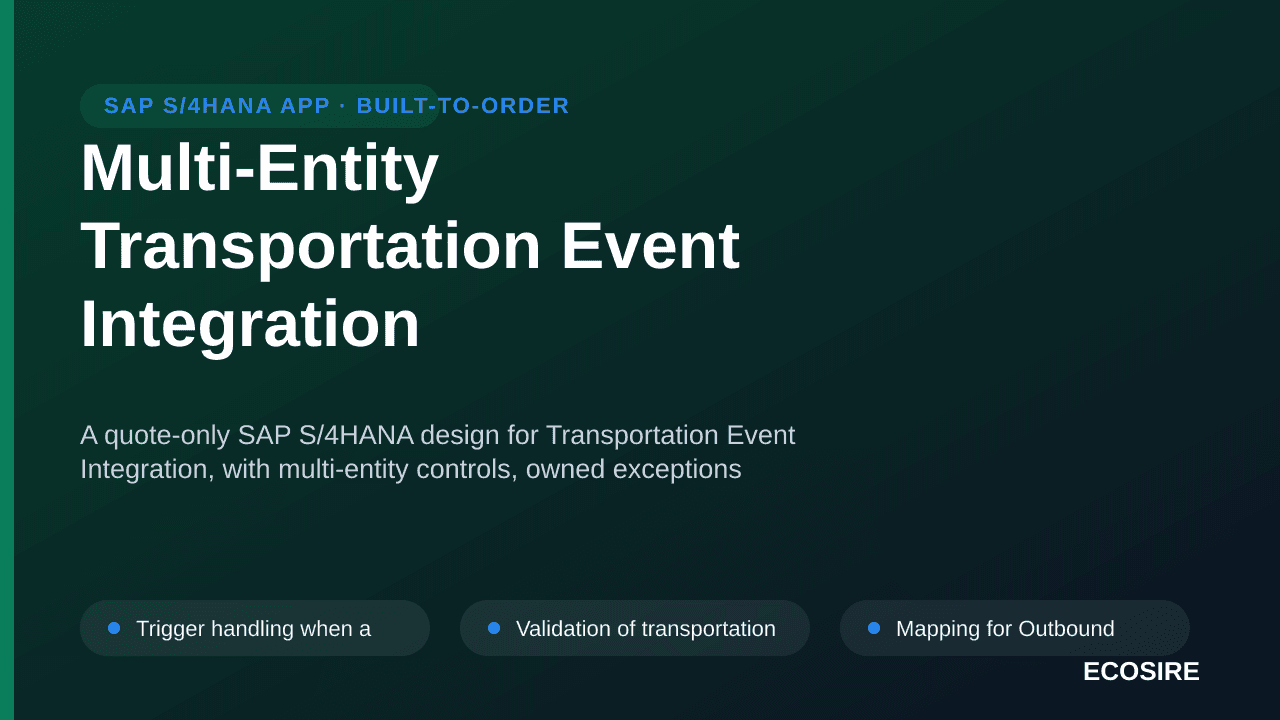 Multi-Entity Transportation Event Integration
