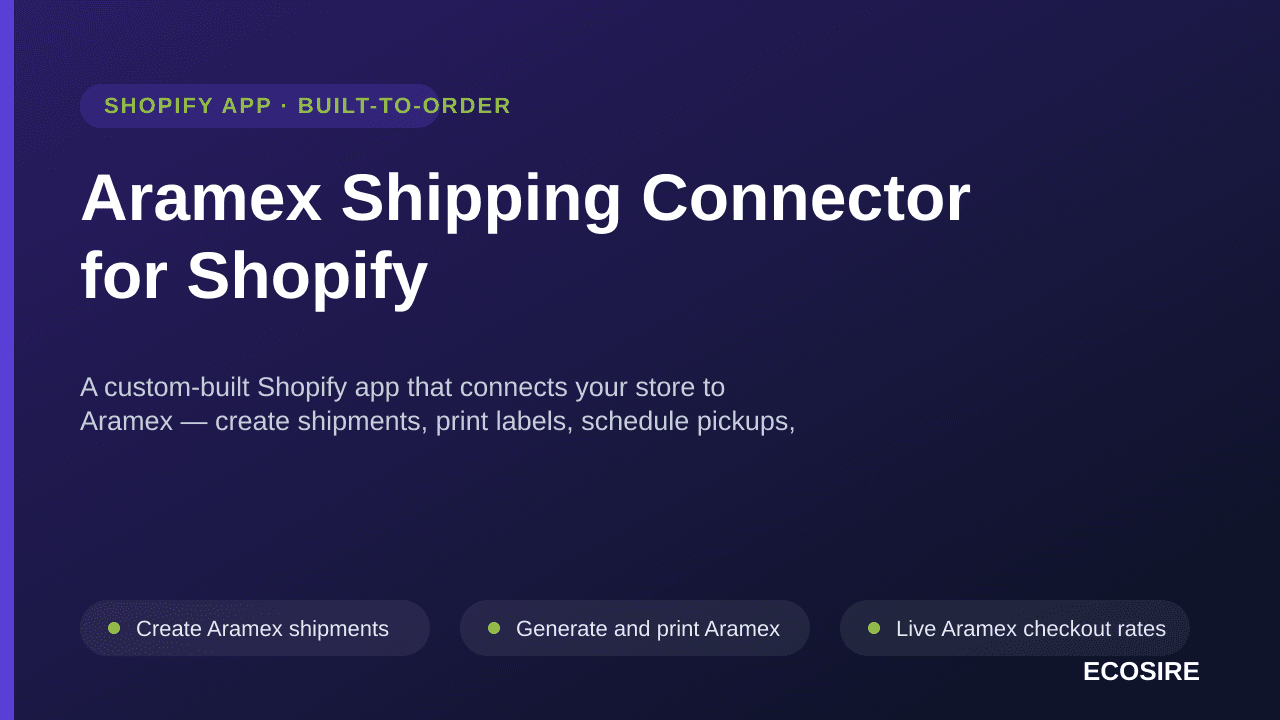 Aramex Shipping Connector for Shopify