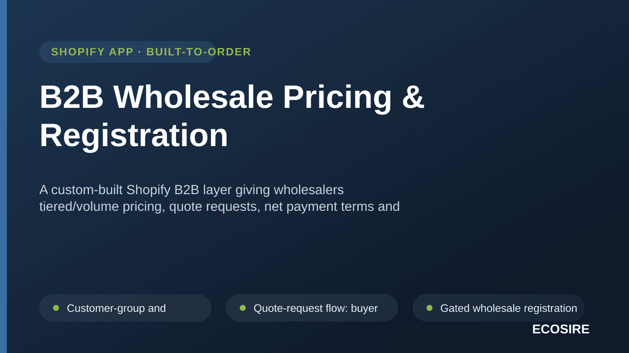 B2B Wholesale Pricing & Registration