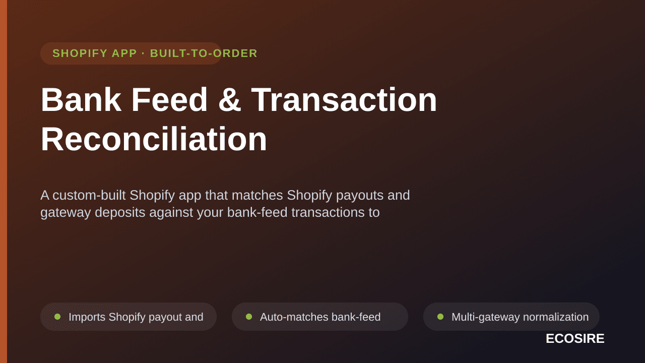 Bank Feed & Transaction Reconciliation