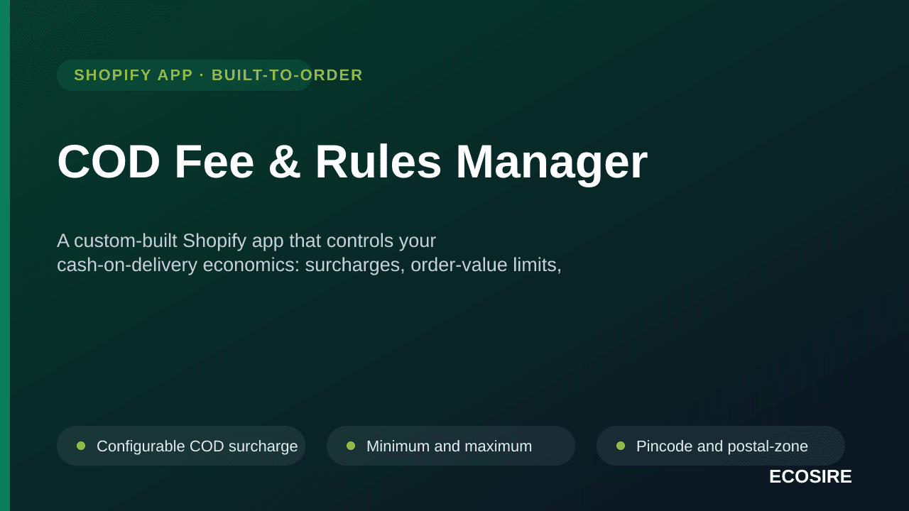 COD Fee & Rules Manager
