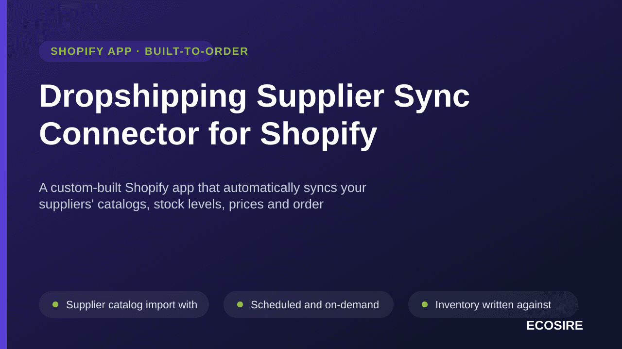 Dropshipping Supplier Sync Connector for Shopify