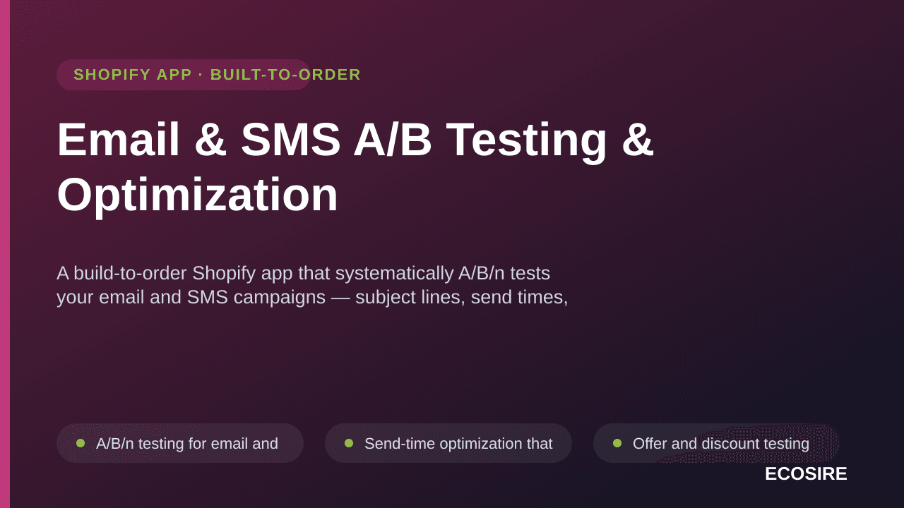 Email & SMS A/B Testing & Optimization