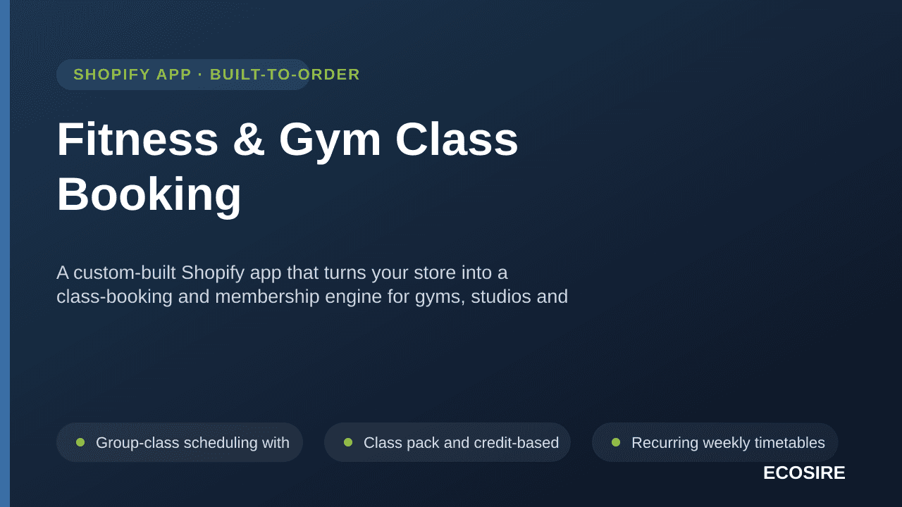 Fitness & Gym Class Booking