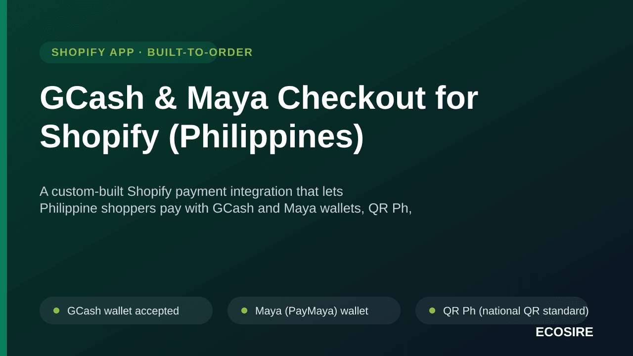 GCash & Maya Checkout for Shopify (Philippines) — A custom-built Shopify payment integration that lets Philippine shoppers pa — Image 1 of 3