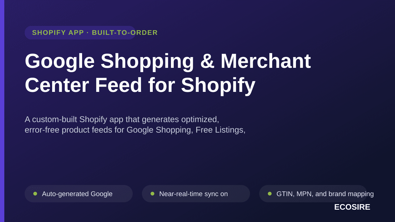 Google Shopping & Merchant Center Feed for Shopify — A custom-built Shopify app that generates optimized, error-free product  — Image 1 of 3