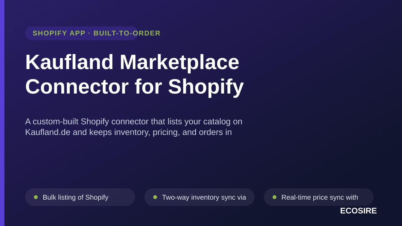 Kaufland Marketplace Connector for Shopify — A custom-built Shopify connector that lists your catalog on Kaufland — Image 1 of 3