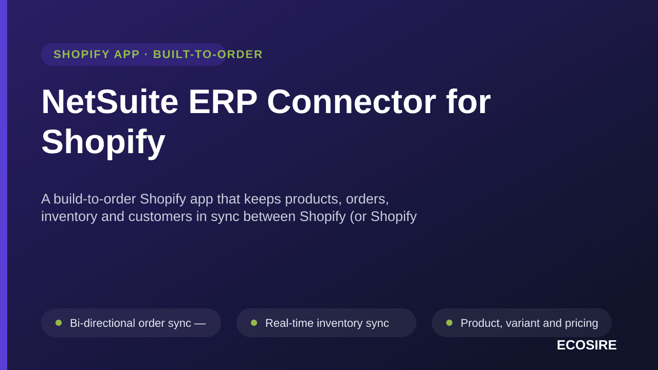 NetSuite ERP Connector for Shopify