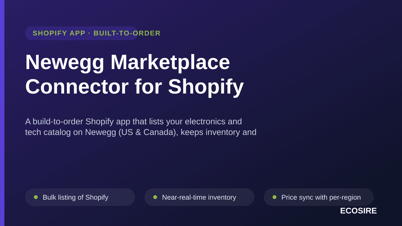 Newegg Marketplace Connector for Shopify