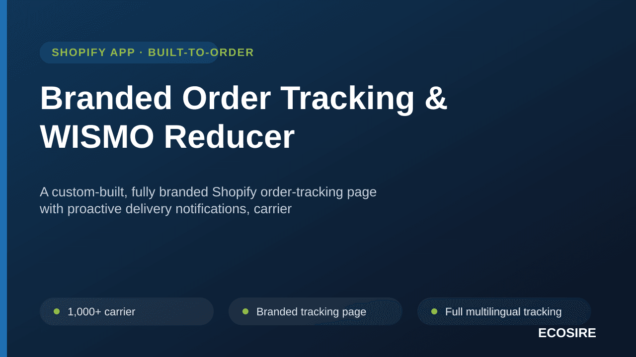 Branded Order Tracking & WISMO Reducer — A custom-built, fully branded Shopify order-tracking page with proactive delivery no — Image 1 of 3