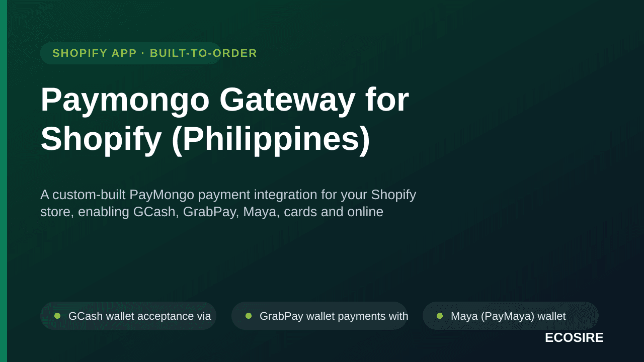 Paymongo Gateway for Shopify (Philippines) — A custom-built PayMongo payment integration for your Shopify store, enabling GCa — Image 1 of 3